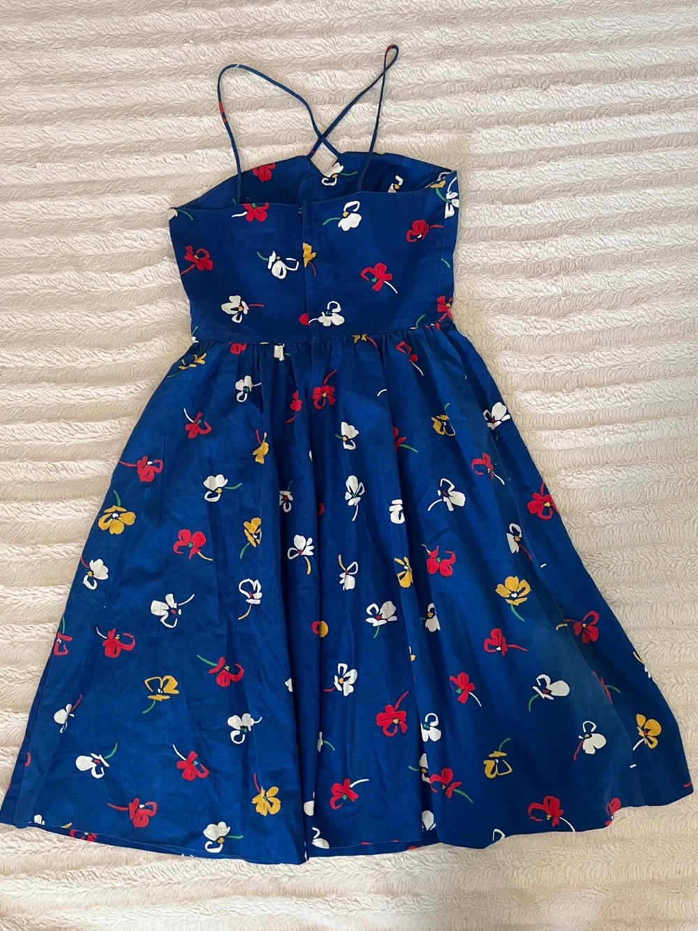 Floral Midi Dress with Crisscross Straps